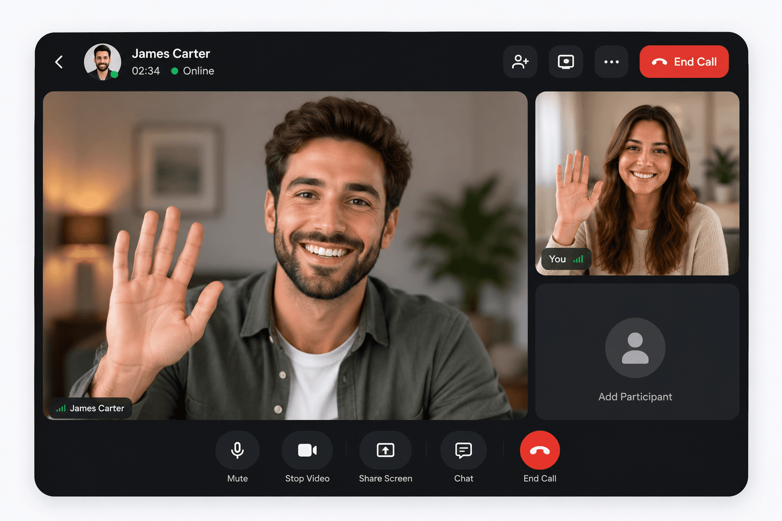 Chatify video calling interface